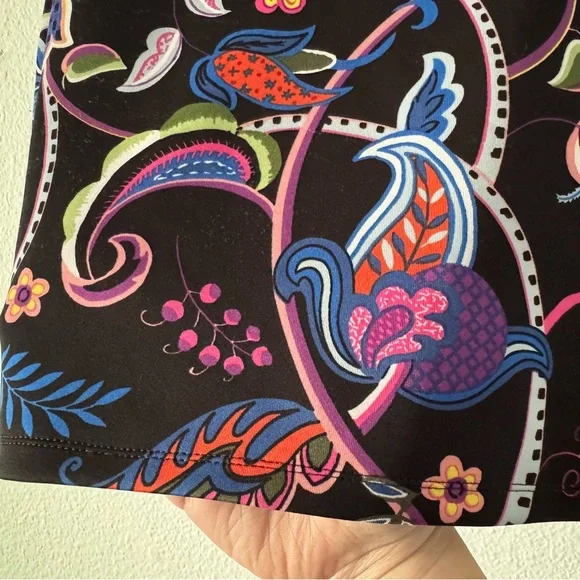 Vibrant Carmen Marc Valvo Floral Paisley Print Stretch Pencil Skirt Small Boho - Picture 4 of 10